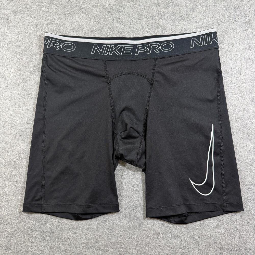 Nike Pro Compression Shorts Mens L Black Training Athletic Workout Running Gym